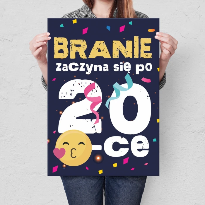 Plakat metalowy Branie zaczyna się po 20