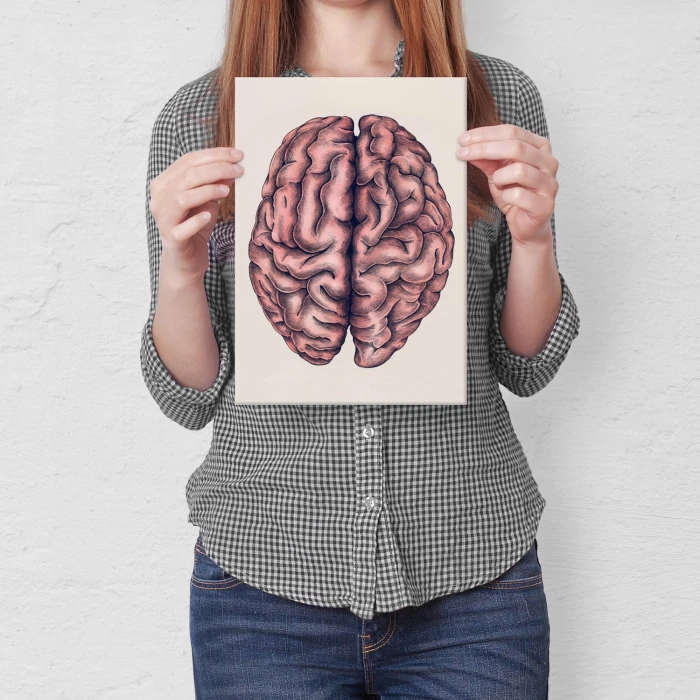 Plakat metalowy Mózg