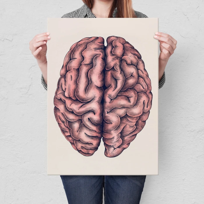 Plakat metalowy Mózg