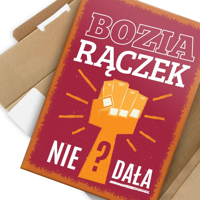 Plakat metalowy Bozia rączek nie dała?