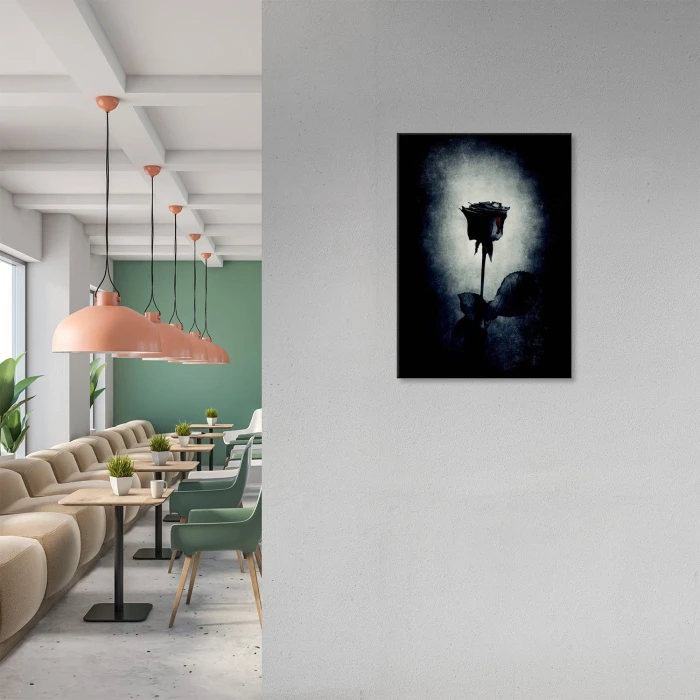 Plakat metalowy Czarna róża