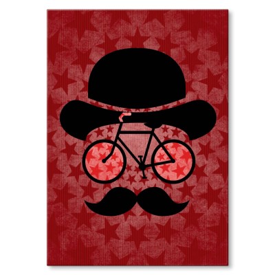 Plakat metalowy Rower i Kapelusz