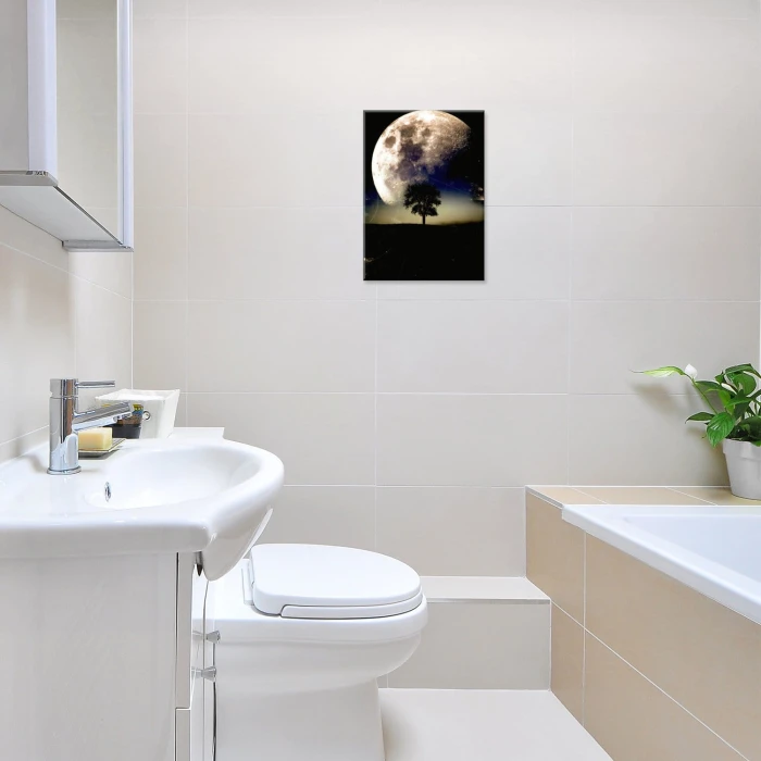 Plakat metalowy Księżyc i drzewo