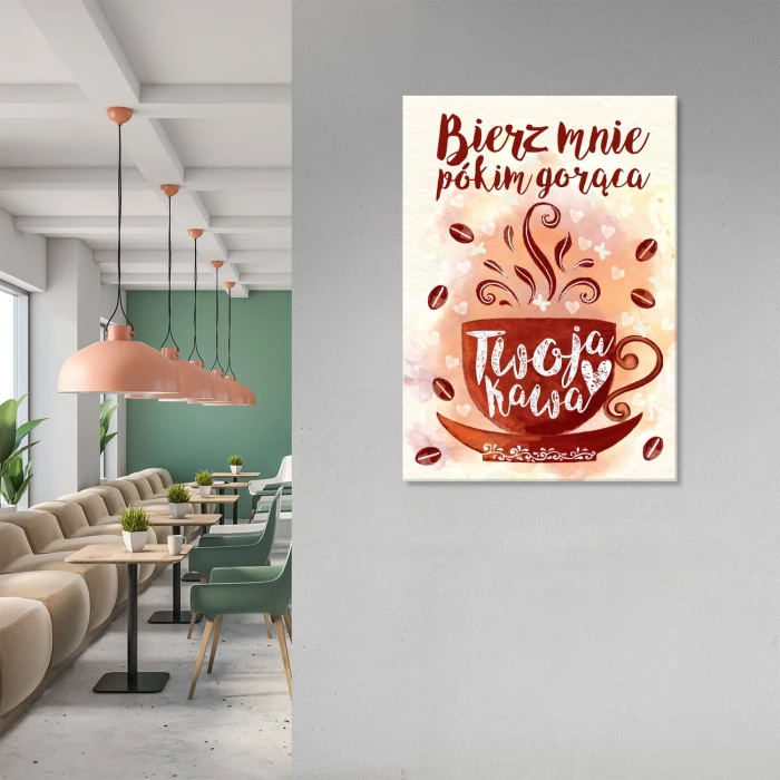Plakat metalowy Twoja kawa