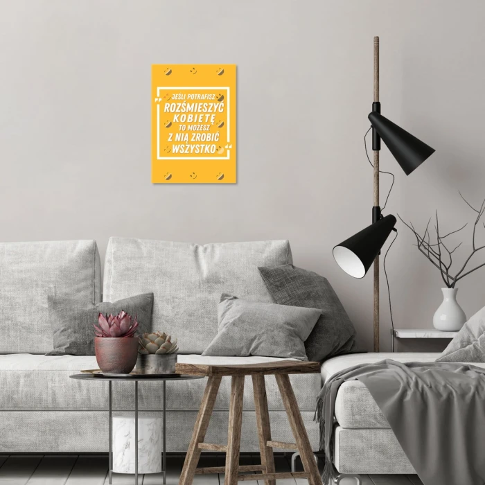 Plakat metalowy Rozśmieszyć kobietę Prezent