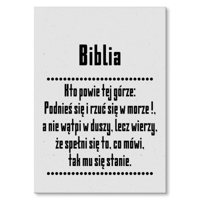 Plakat metalowy Cytat z Biblii