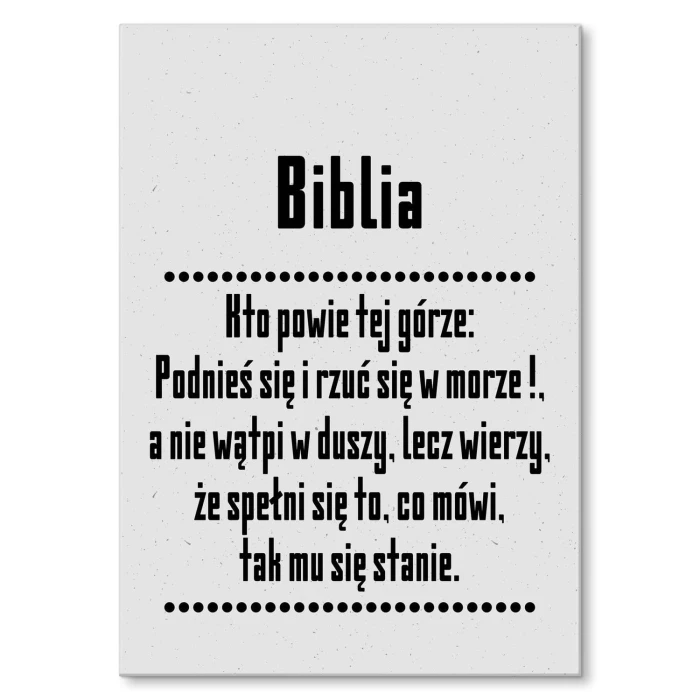 Plakat metalowy Cytat z Biblii