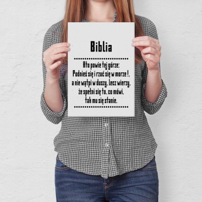 Plakat metalowy Cytat z Biblii