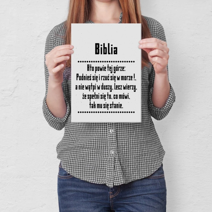 Plakat metalowy Cytat z Biblii