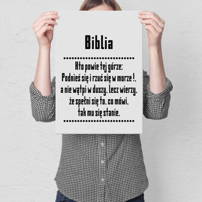 Plakat metalowy Cytat z Biblii