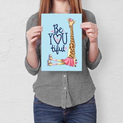 Plakat metalowy BeYOUtiful żyrafa