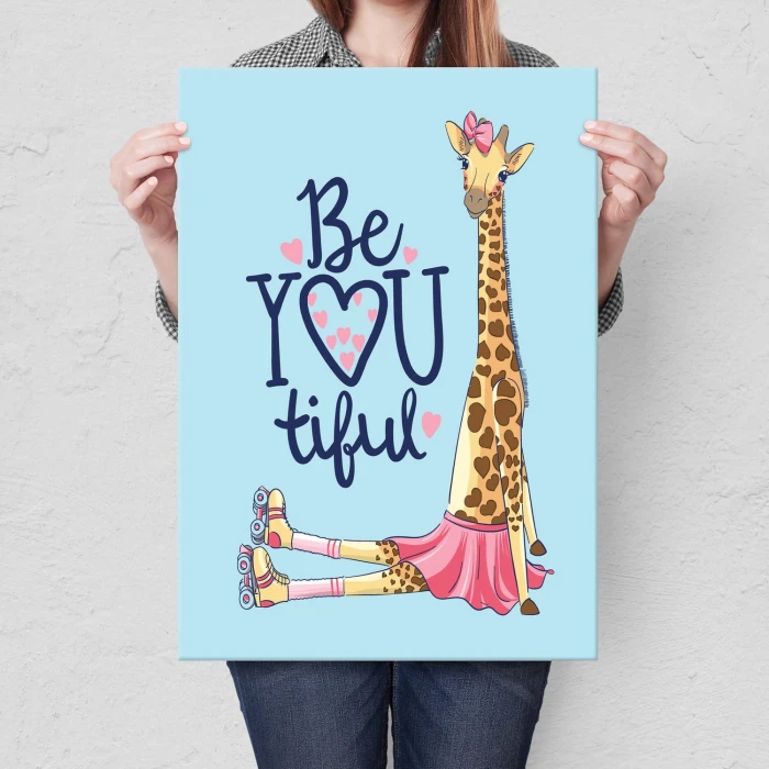 Plakat metalowy BeYOUtiful żyrafa