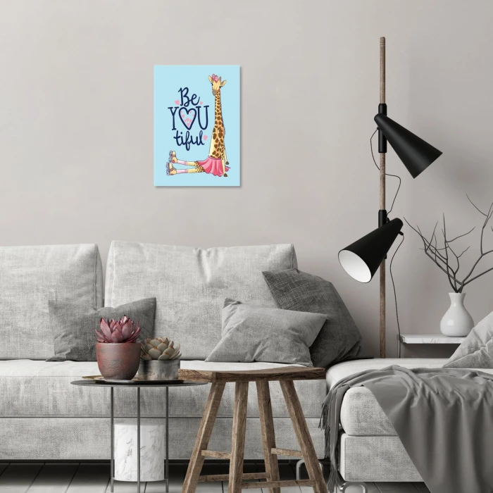 Plakat metalowy BeYOUtiful żyrafa