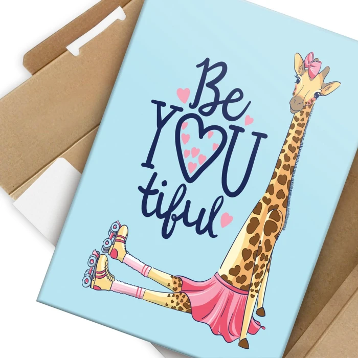 Plakat metalowy BeYOUtiful żyrafa