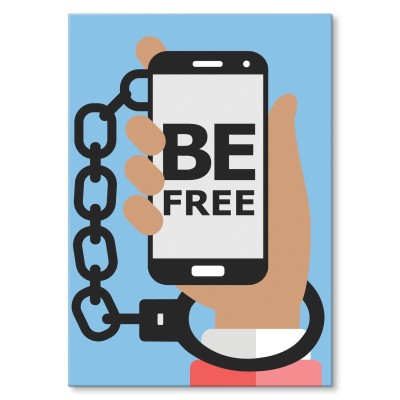 Plakat metalowy Badź wolny bez telefonu
