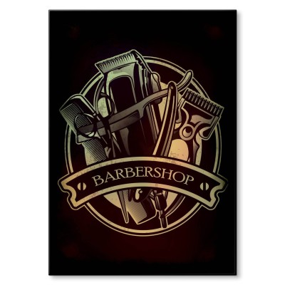 Plakat metalowy Golibroda Barber