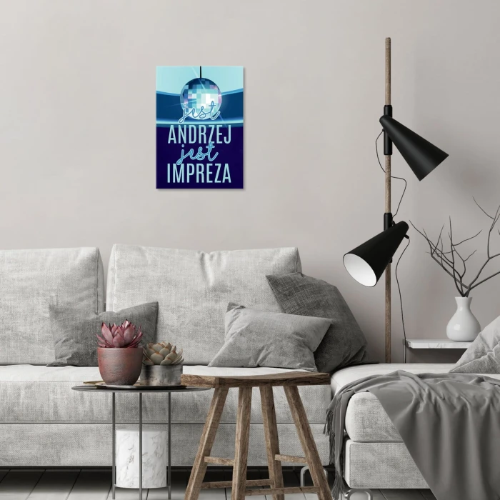 Plakat metalowy Jest Andrzej i impreza