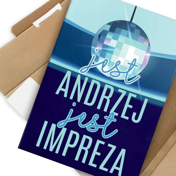 Plakat metalowy Jest Andrzej i impreza