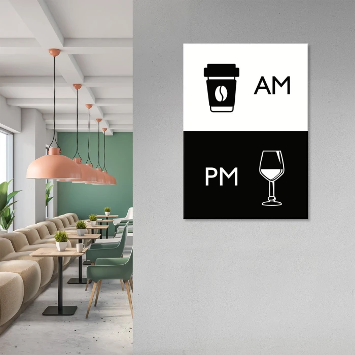 Plakat metalowy Kawa i wino