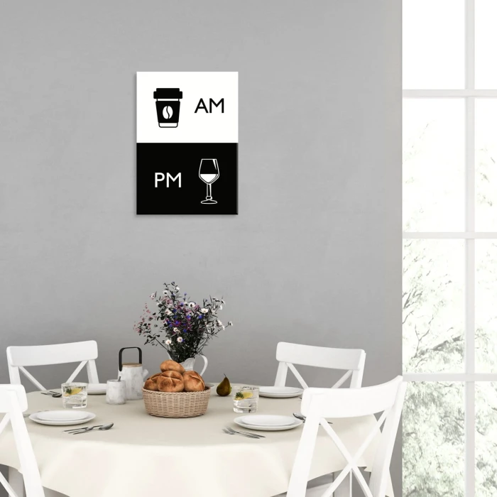 Plakat metalowy Kawa i wino