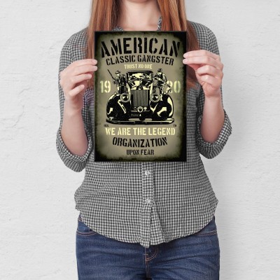 Plakat metalowy American Classic Gangsta