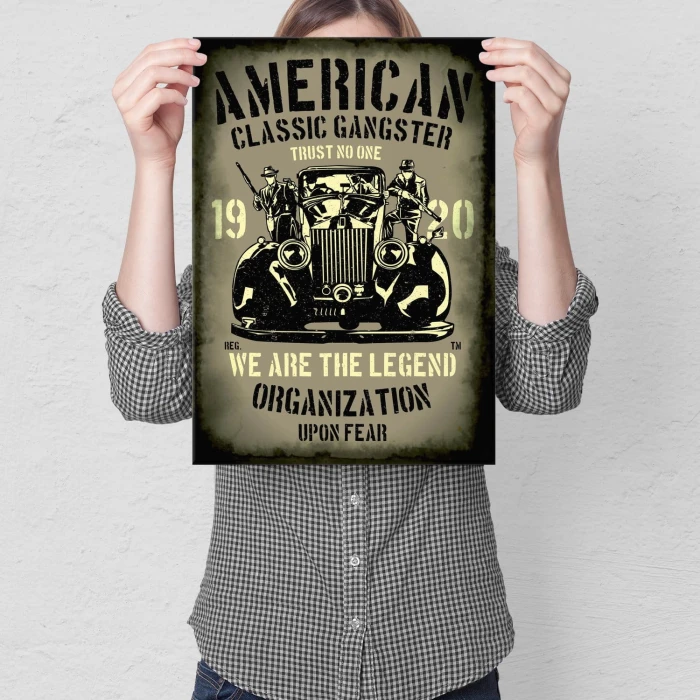 Plakat metalowy American Classic Gangsta