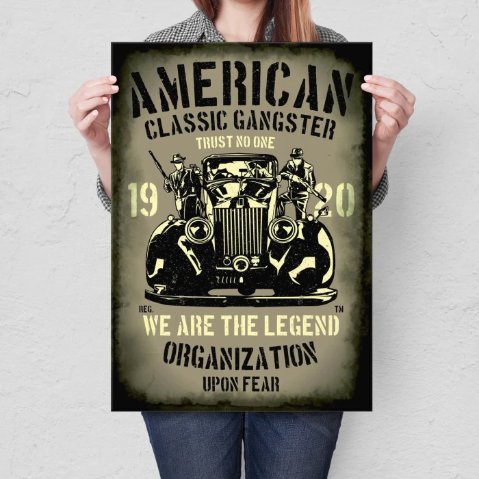 Plakat metalowy American Classic Gangsta