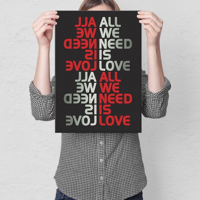 Plakat metalowy All we need is love