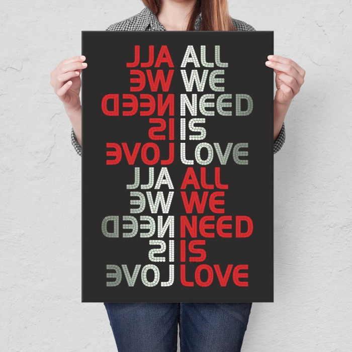 Plakat metalowy All we need is love