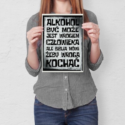 Plakat metalowy Alkohol wrogiem