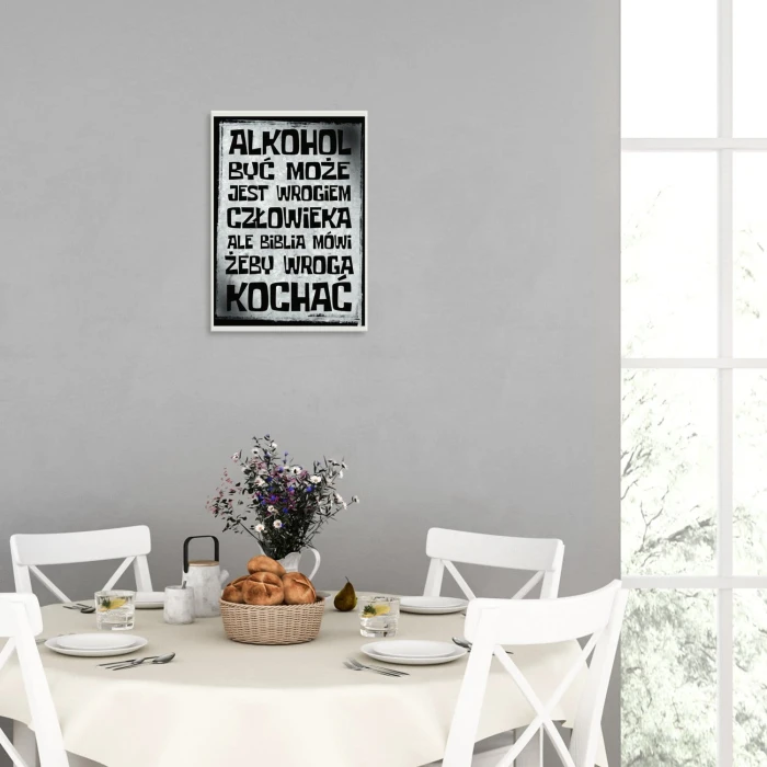 Plakat metalowy Alkohol wrogiem