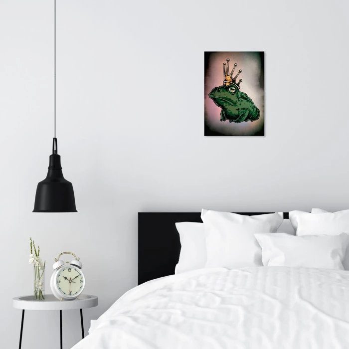 Plakat metalowy Kiss the frog Prezent