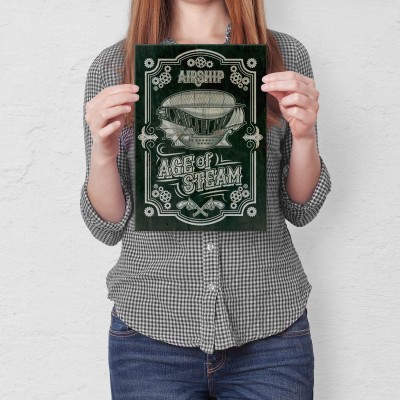 Plakat metalowy Airship Sterowiec