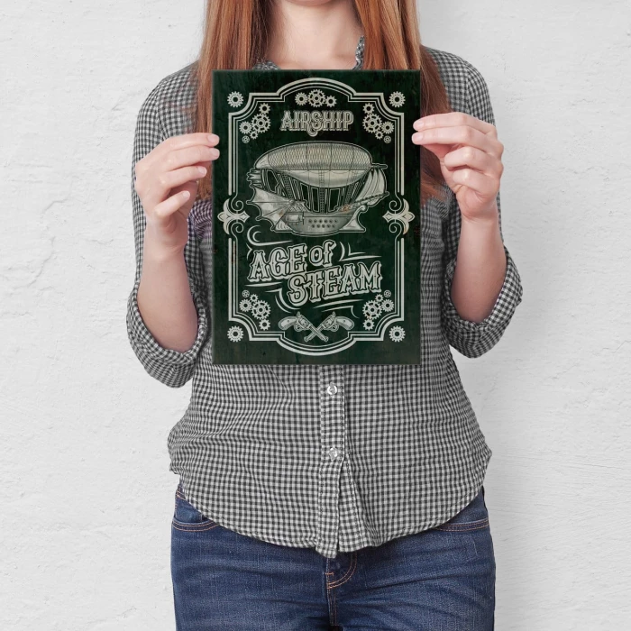 Plakat metalowy Airship Sterowiec