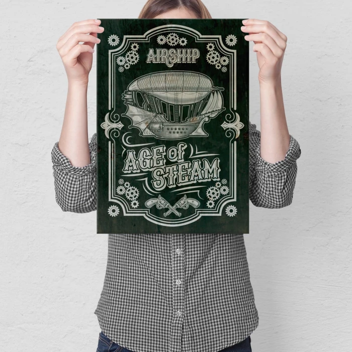 Plakat metalowy Airship Sterowiec