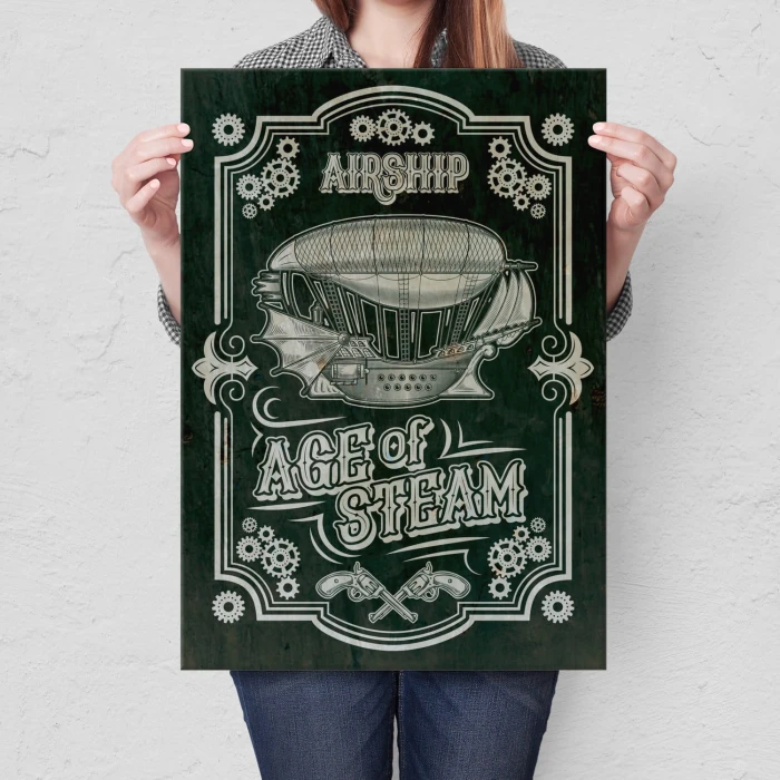 Plakat metalowy Airship Sterowiec