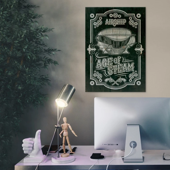 Plakat metalowy Airship Sterowiec