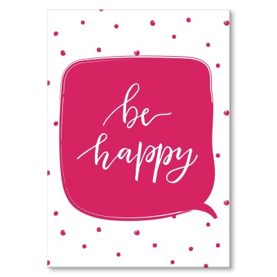 Plakat metalowy Be happy