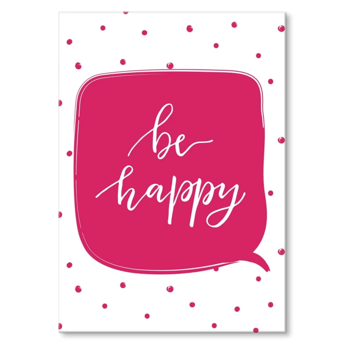 Plakat metalowy Be happy