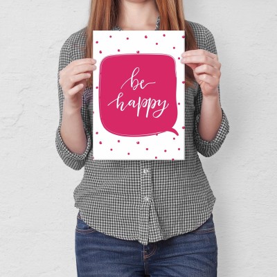 Plakat metalowy Be happy