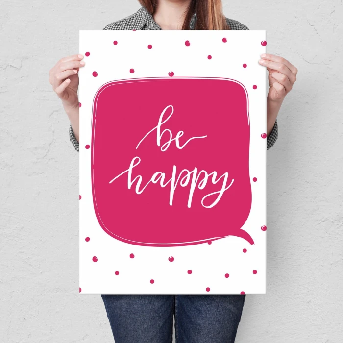 Plakat metalowy Be happy