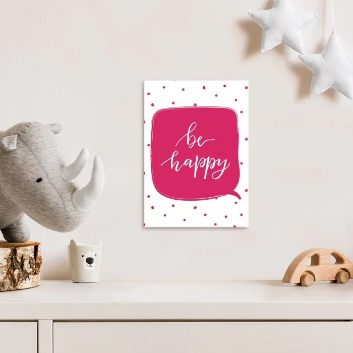 Plakat metalowy Be happy