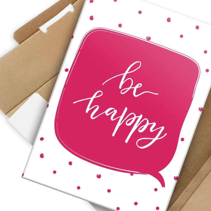 Plakat metalowy Be happy