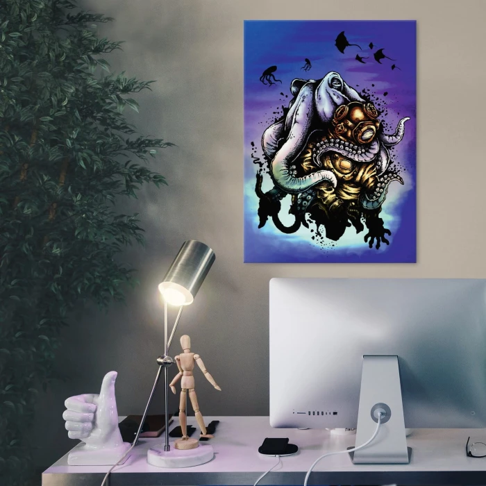 Plakat metalowy Morskie potwory