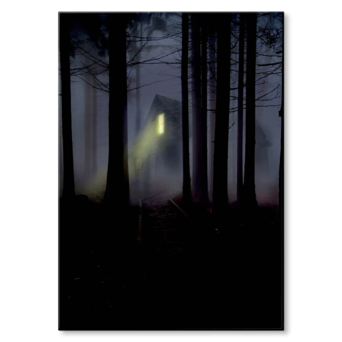 Plakat metalowy Tajemniczy dom w lesie