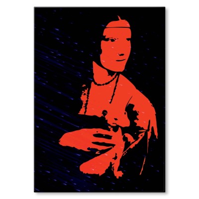 Plakat metalowy Dama z gronostajem