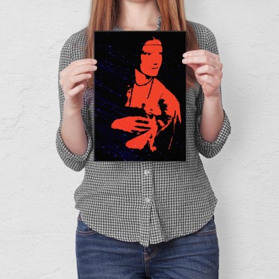 Plakat metalowy Dama z gronostajem