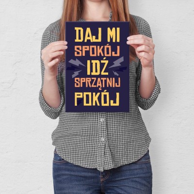 Plakat metalowy Sprzątnij pokój