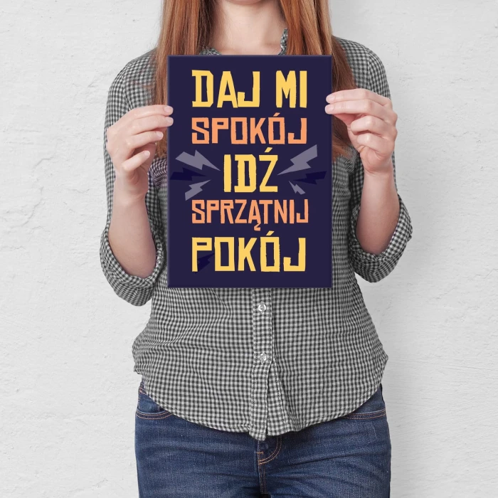 Plakat metalowy Sprzątnij pokój