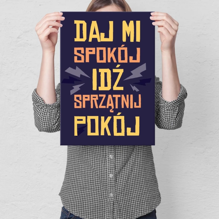 Plakat metalowy Sprzątnij pokój
